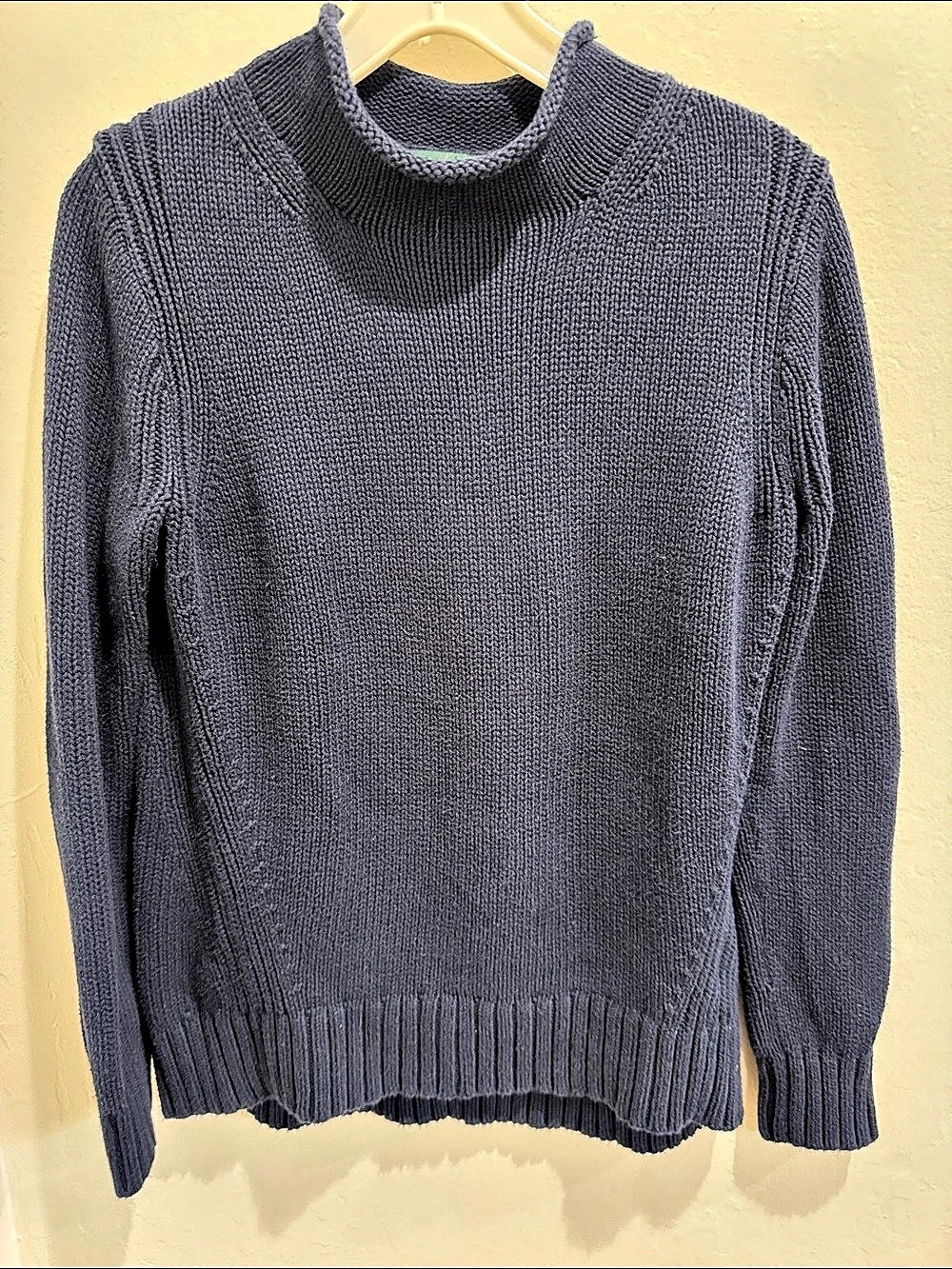 J.Crew Heritage Cotton rollneck Sweater navy blue Medium